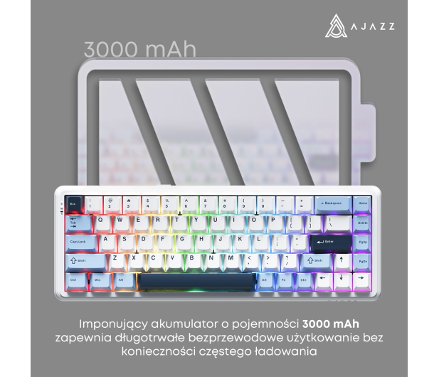 Ajazz AK680 MAX (8+8K) Magnetic Switch Blue White Dark Blue RGB - 1536360 - zdjęcie 7